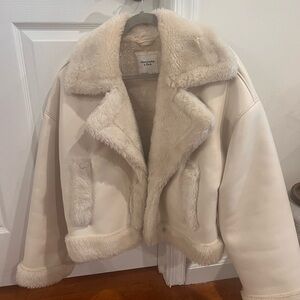 Abercrombie Cream Teddy Jacket Plush Warmth